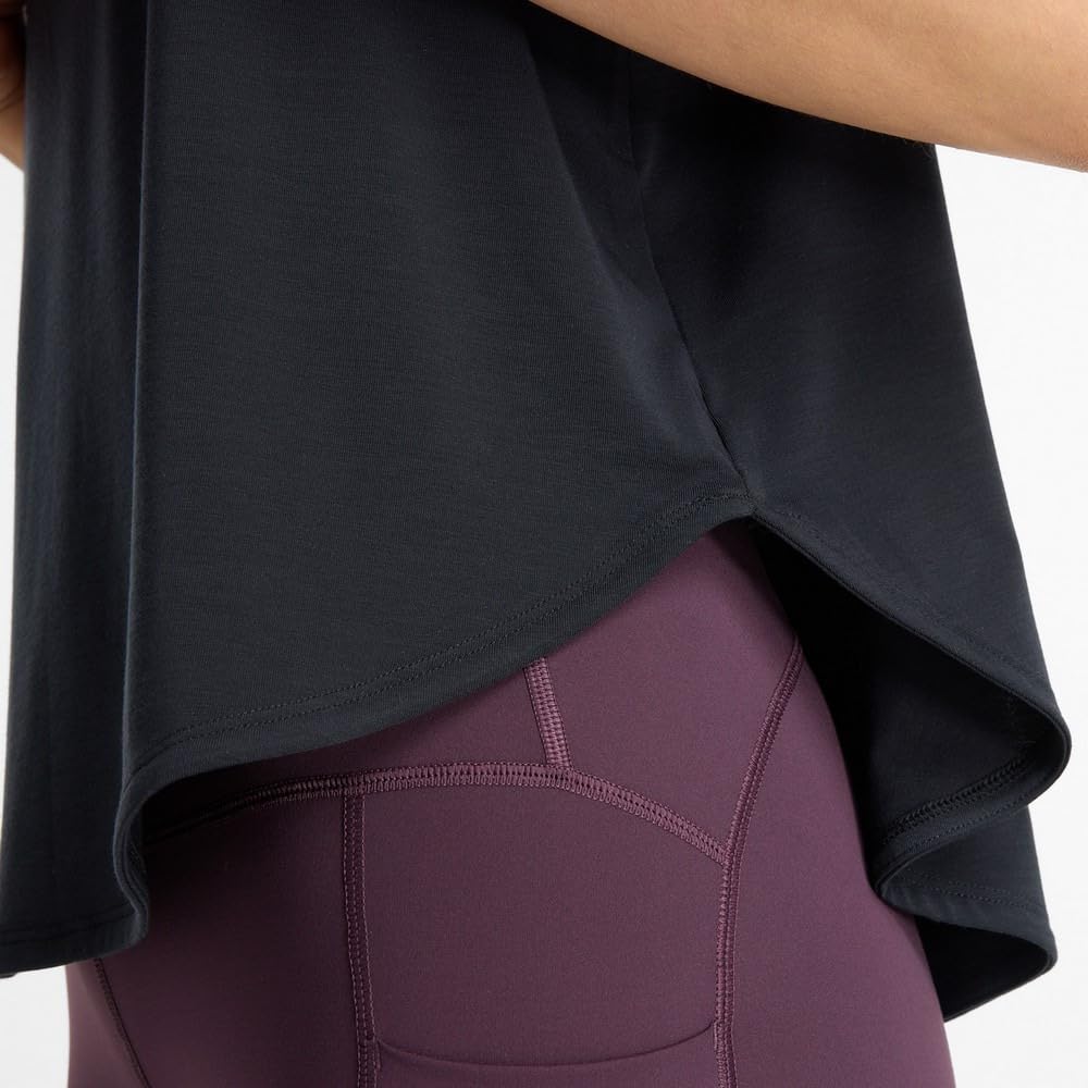 WT43101 Drapey Jersey Tank Dry Quick Dry BK L [New Balance] (WT43101) Women's (Black)