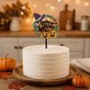 Party Favors for Halloween Cake Topper, Acrylic Castle Bat Skull Cupcake Decoration Party, Decorations Spooky Birthday Insert with Pumpkin Ghost,