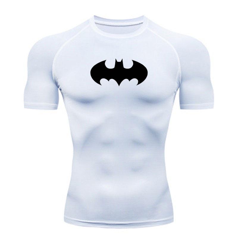 Men's Quick Dry Compression Athletic T-Shirt, Bat Pattern Br