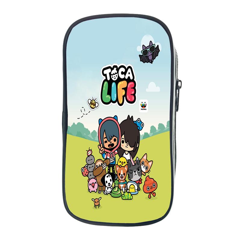 Toca Life World Pencil Case Gift Kids Boys Students Pencil Box Storage Pen Bag School Supplies Stationery Box