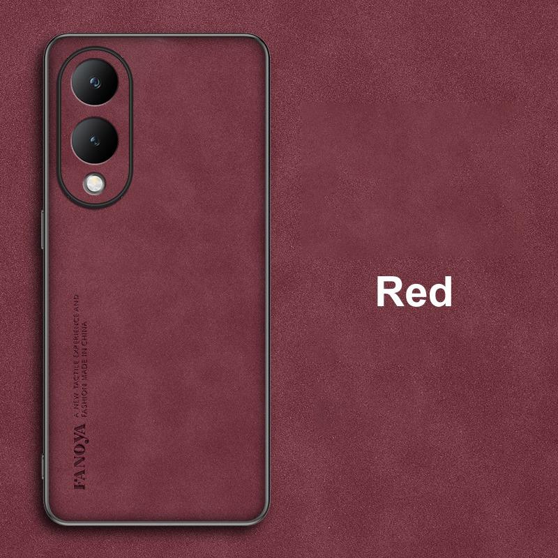 For Vivo Y17S Case Luxury PU Leather Phone Case For Vivo Y28 5G Back Cover Matte TPU Silicone Shockproof Full Protection Coque