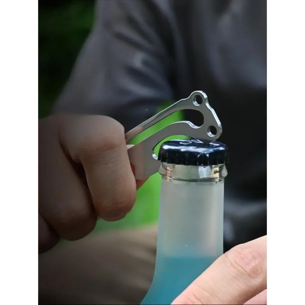 Man Outdoor Multifunctional Hanging Buckle Pocket Key Clip Stainless Steel Key Buckle EDC Tool Bottle Opener Hexagonal Wrench