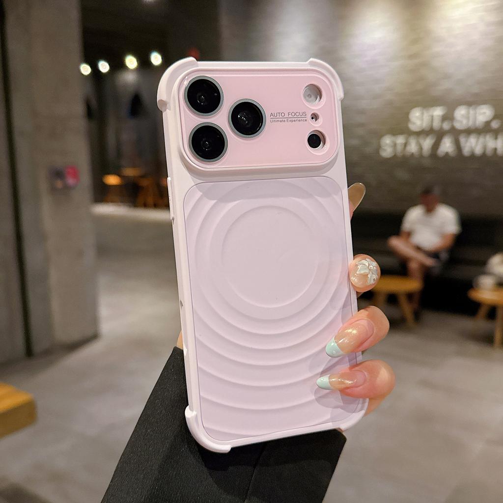 Ripple Magnetic Suction Large Window, Suitable for iPhone17Pro Mobile Phone Case, Anti-drop Four Corners, Apple 16 All-inclusive Protective Case