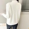 Top for Women Autumn Winter Large Size Loose Long Sleeve Knit Half-high Neck Pullover Sweaters Top