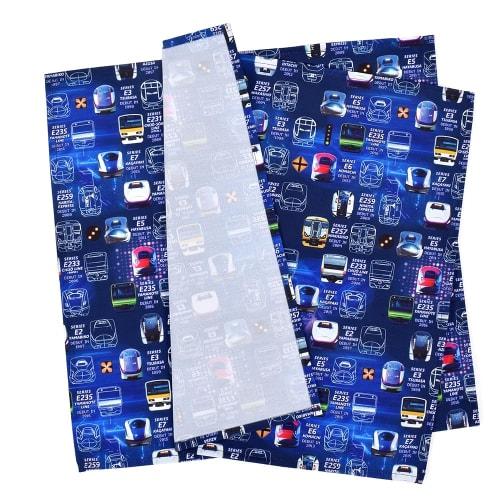 COLORFUL CANDY STYLE Lunch Cloths/School Lunch Napkins (45cm X 45cm), Water-Repellent, No-Iron, Set of 2, Train Face Collection, Water-Repellent, Ligh