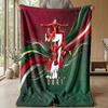 Portugal Football Printed Flannel Blanket Skin Friendly Warm Decorative Throw for Indoor Couch Bed Daily Use
