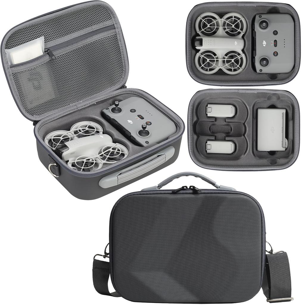Maleta de Armazenamento para DJI Neo Fly More Combo, Bolsa de Ombro Rígida Portátil de Viagem para Drone DJI NEO, Baterias, Carregamento