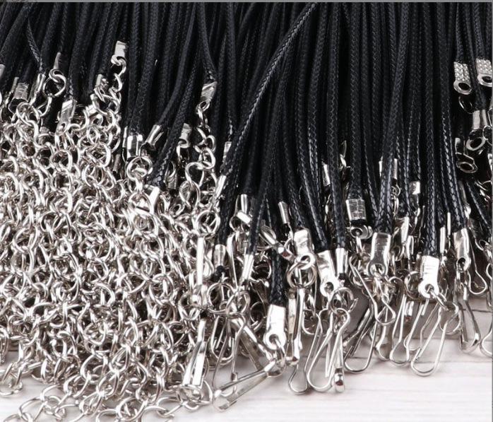 Black Leather Necklace Rope with Lobster Clasp - DIY Jewelry Accessory