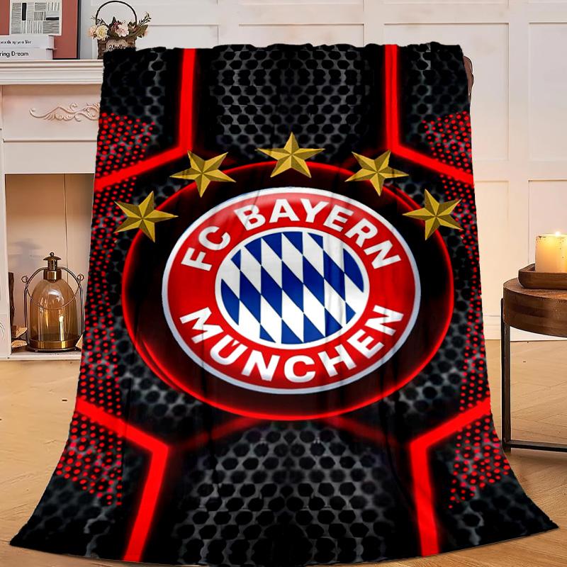 1PC Football Club Neon Cityscape Flannel Blanket Gift, Suitable for Both Men And Women, Soft Ideal for Beds And Sofa, Birthday Or Christmas Gift