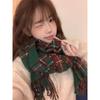 New Soft Imitation Cashmere Tassel Plaid Scarf Winter Female Couple Shawl Red Cold Proof Versatile Thickened Scarf