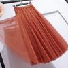 Women's High-End Mesh Pleated Midi Skirt - Summer Slimming Big Swing Tulle Skirt