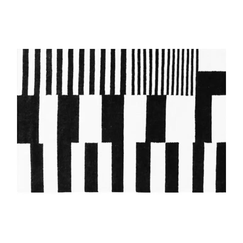 Simple Black Stripe Living Room Decoration Carpet Ins Nordic Bedroom Bedside Plush Non-slip Mat Luxury Study Cloakroom Soft Rug
