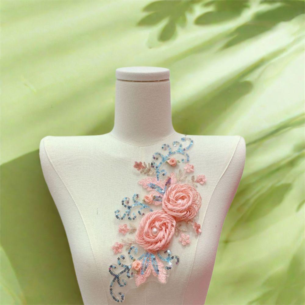 Detailed Embroidery Flower Decorations Patches Handmade Cloth Applique  Dressmaking