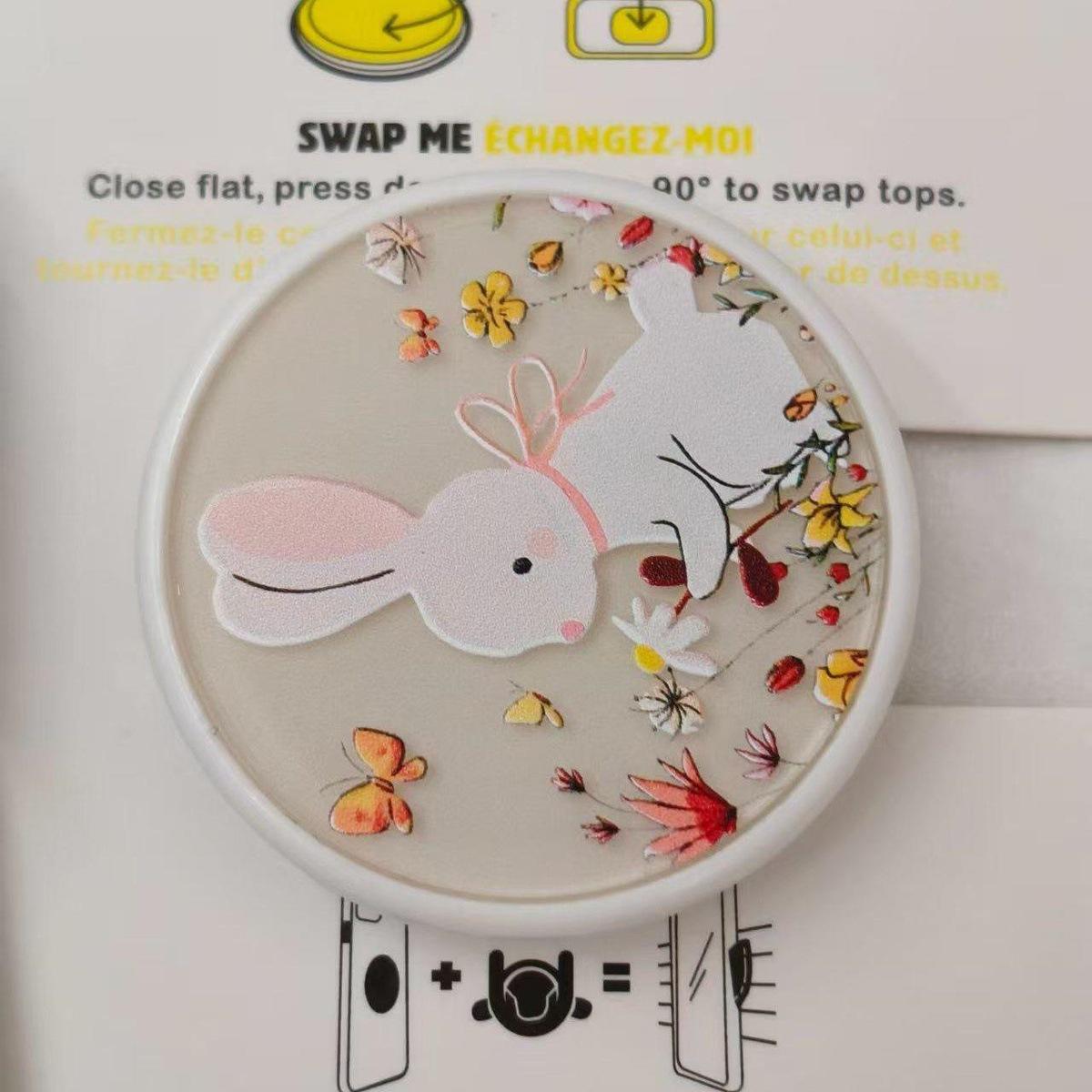 Paopao Sao Foldable Magnetic Phone Holder - Little White Rabbit Design