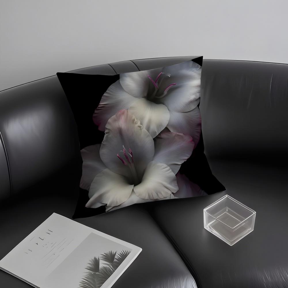 Lily Orchid Flower Fashion Cushion Cover Pillowcase Ultra Soft Skin Friendly Fabric Cloud Like Comfort & Concealed Zipper
