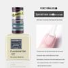 Rainie Nail Gel Builder: Strengthening Base & Tempered Top Coat with Matte Glass Sealer & Nail Tip Adhesive.