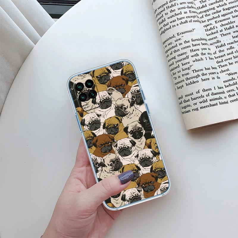 Cute Pug Dog Transparent Phone Case for LG K22 K30 K40 K40S K41 K42 K50 K50S K51 K51S K52 K61 K62 K71 K92 Q60 Q61 V40 V50 V60