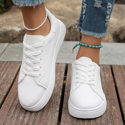 Large Size White Shoes Women's Spring and Summer Youth Casual Versatile Women's Shoes Students White Sports Board Shoes Women