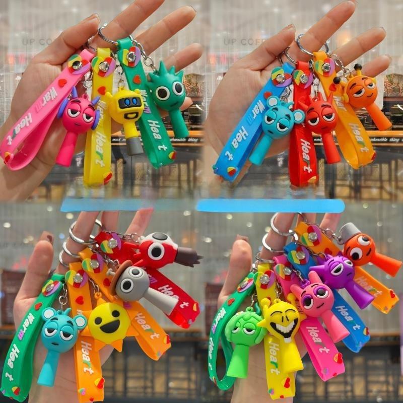 Cartoon Keychain Pendant, Wooden Stick Figure, Key Chain, Blind Box, Tide Play Pendant.