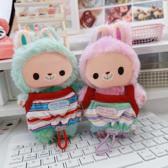

17cm Doll Clothes Set Striped Camisole Trendy Outfit for La Bubu Baby фіолетовий