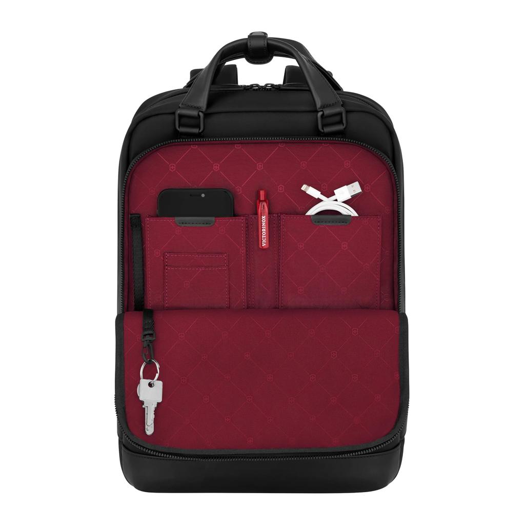 Victorinox Alox Nero Tasche für Perfekt für Pendeln und Business und Passt und A4 18L Schwarzer 2-Wege Rucksack/Tragetasche Herren, Reisen, Schlank, Leicht, Dünn,
