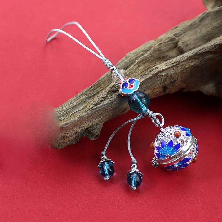 Flower Pendant Rope Keychain Light Blue Keyring Women's Fashion Keyring Jewelry