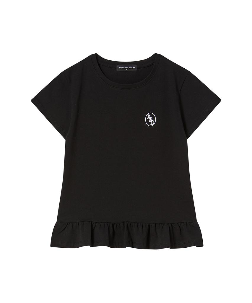 AWESOME STUDIO Frill Layered Short Sleeve T-Shirt White