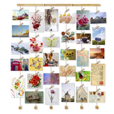 Love-KANKEI Wall-Mounted Photo Frame, Photo Garland, Photo Display Frame, Grip Style with Screws and Clips, Holds Up To 30 Memories