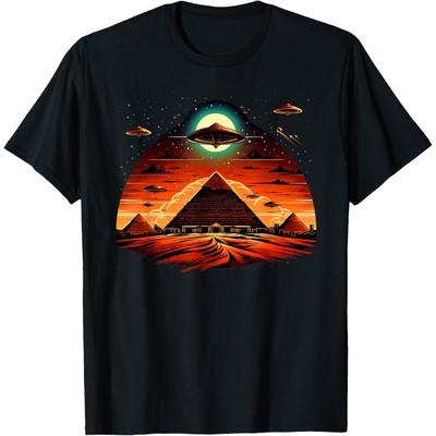 Aliens UFO Egyptian Pyramids _ Science Fiction T-Shirt