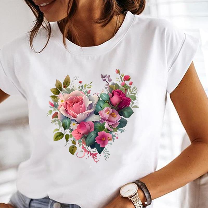 (Asian Size) Butterfly Cute Casual T Shirt Lady Female Top Printed Clothing  Fashion Graphic Short Sleeve T-shirts Women Tee