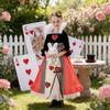 Alice In Wonderland Heart Queen Cosplay Dress With Hat For Female Role Play Enthusiasts