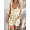 Casual Vacation Printed Bow Strap Jumpsuit Women's Clothing
