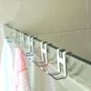 Space Aluminum Metal Shower Glass Door Hook Free Hole Towel Rack Hanger