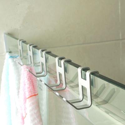 Metalowy Haczyk na Drzwi Szklane Kabiny Prysznicowej z Aluminium Kosmicznego Bez Otworów Wieszak na Ręczniki