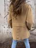 2024 Women's European & American Solid Color Lapel Pocket Cardigan Mid-length Coat for Autumn & Winter