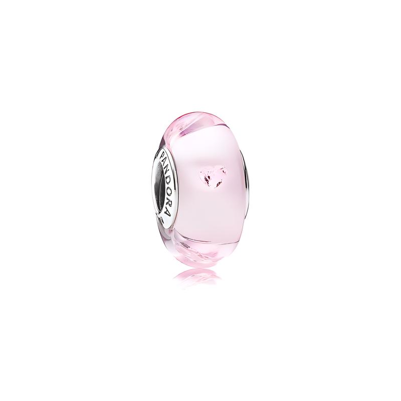 Pandora Heart Shaped Bubble Glass Pendant Women s Pink 791632PCZ