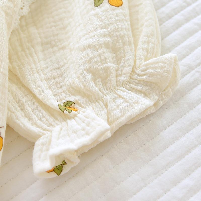 New Summer Ladies Pajamas Short-sleeved Shorts Two-piece Set 100% Cotton Crepe Suit Female Cute Fresh Home Clothes Plus Size