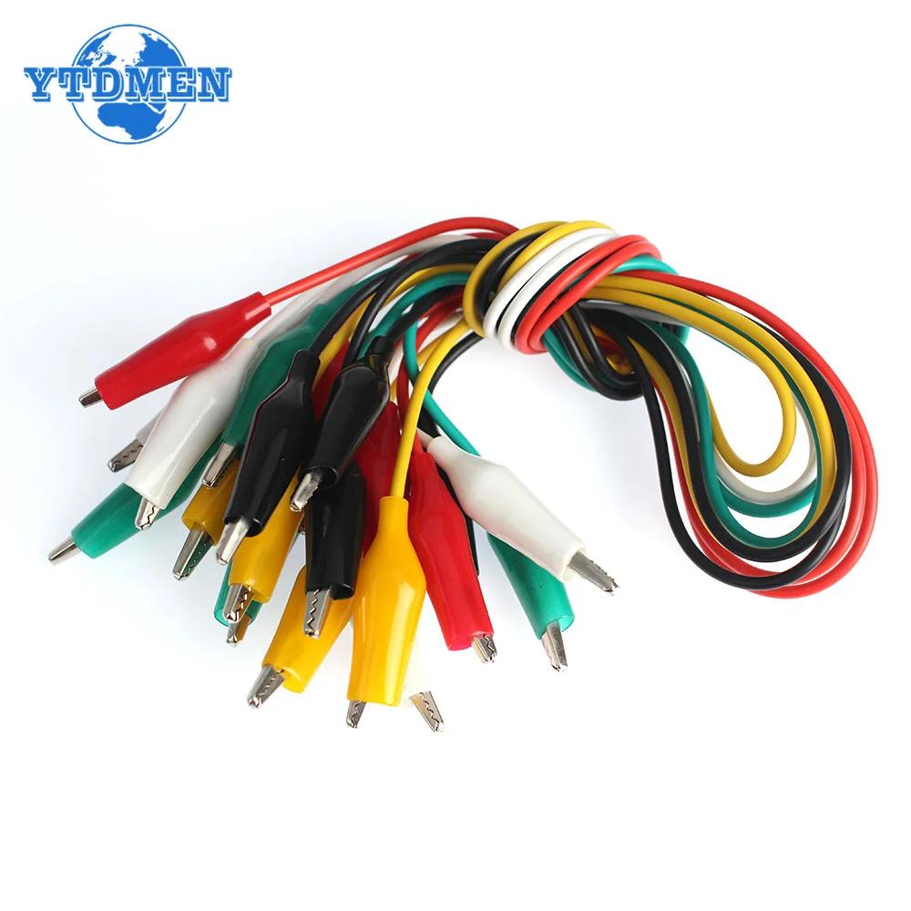 1Set/10pcs Alligator Clips Electrical Test Leads Clip 35mm 5 Colors X2pcs Double-ended Crocodile Power Clip Kit DIY