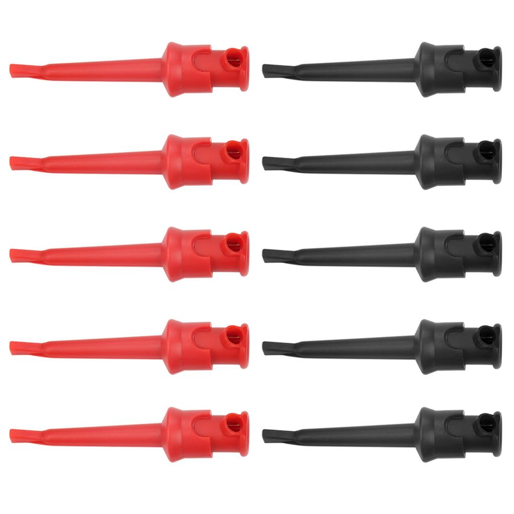10pcs P5002 Multimeter Test Hook   Grabbers for SMt SMD IC D20 Cable Welding (Black&Red)