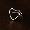 925 Sterling Silver Open Heart Ring – Minimalist Dainty Love Symbol Jewelry Gift for Her