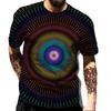 Geometric Shape Creative Design Colorful Vortex 3D Printed T-shirt Casual Street Men's T-shirt