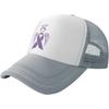 Purple Ribbon Angel Print Unisex Trucker Hat Breathable Mesh Baseball Cap for Awareness Support