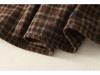 Wool Blend Elastic Waist Plaid Midi Skirt - Retro A-line for Autumn/Winter 2025