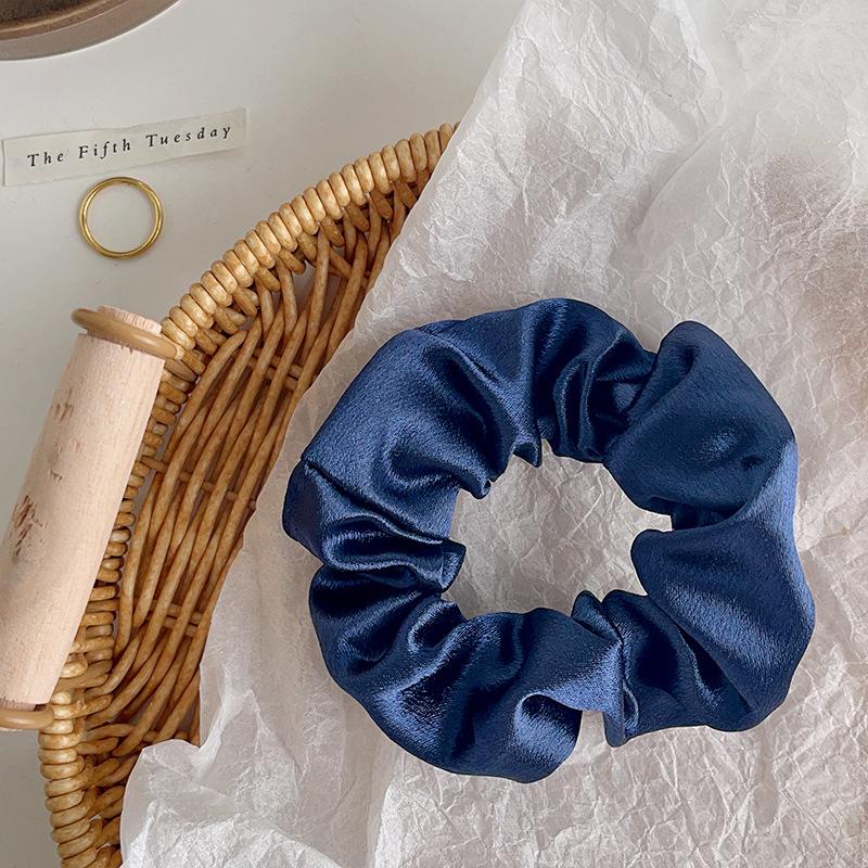 Vintage Crystal Satin Large Intestine Ring Premium Hair Band Headband Rubber Band Head Flower Hair Accessories Women