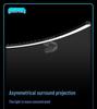 Curved Screen Hanging Lamp with Seven-Color LED, Sound-Reactive Rhythm, and Eye Protection Features.
