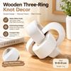 Wooden Three-Ring Knot Decor, 9 cm Wide-Ribbed Small, American Country Style, 4 Colors