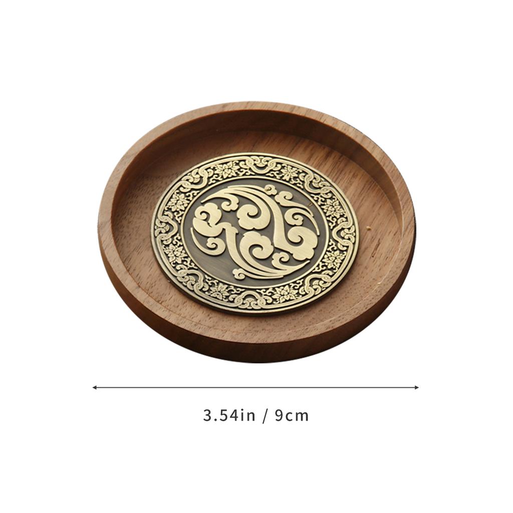 Chinese Style Metal Tea Cup Coaster Wooden Heat Insulation Cup Pad Drink Cup Coaster for Tea Coffe Milk Kitchen Supplies