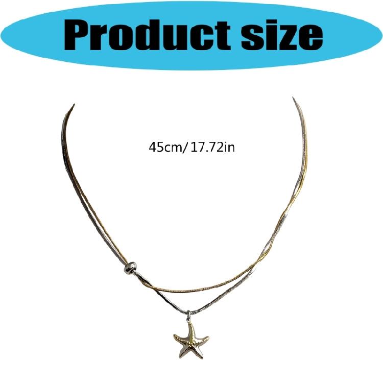 Beautiful Handcrafted Starfish Necklace Tarnish Resistant Stainless Steel Clavicle Chain For Everyday Wear