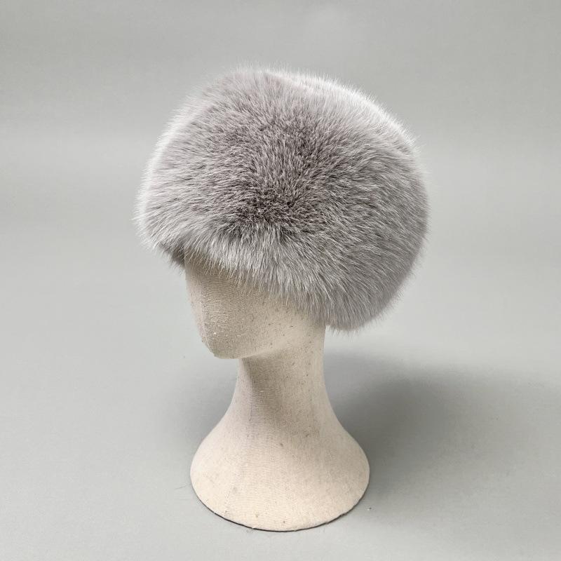 Podzimní a zimní nový dámský klobouk z imitace norkové kožešiny z lišky, dámský zesílený teplý plyšový kbelíkový klobouk