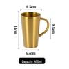 Taza Termo Aislada de Doble Pared de Acero Inoxidable 304 con Asa - Dorada